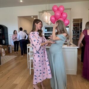 Pink Floral Sleeveless Sundress for Weddings